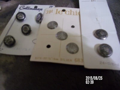 9 vintage Buttons Le Chic 5 designed buttons/Costumakers 4 designed buttons/ - Image 1 of 4