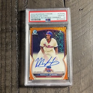 Marcus Lee Sang 2023 Bowman Chrome 1st #/25 Orange Shimmer RC Auto PSA 10 - Picture 1 of 2