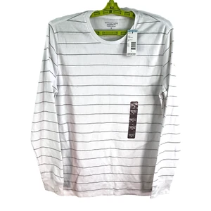 Structure Lt. Weight Thermal Long Sleeve Striped Shirt Mens M White NWT - Picture 1 of 10