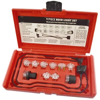 AB TOOLS 9pc Electronic Fuel Injection Test Signal Noid Light For Petrol Injection AN029