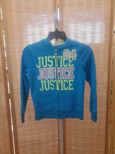 Justice Jacket Girls Size 8 Hoodie Full Zip Up Multicolored  Pockets Athletic  - Picture 1 of 12