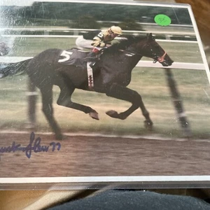 Seattle slew autographed Belmont 8x10 - Picture 1 of 3