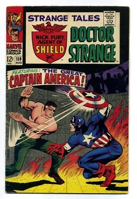 STRANGE TALES #159 ~ CLASSIC STERANKO Fury V. Captain America Comic  ~ 1967 FINE - Image 1 of 2