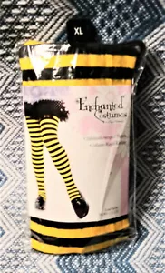 Enchanted Costumes Childrens Black Yellow Tights Size XL NEW Halloween - Picture 1 of 2