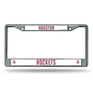 Houston Rockets copertura etichetta telaio targa metallo cromato con loghi rialzati 133 - Foto 1 di 1