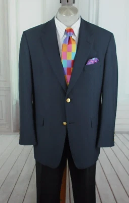 Jack Nicklaus Men's Solid Navy All Season Wool Blazer Sport Coat 44R 44 Reg - Image 1 of 4