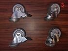 4x Wicke Cast Caster Iron Wheels With Brakes Cupboards Cabinets Dollys Swivel