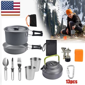 Portable Gas Camping Stove Butane Propane Burner Outdoor Hiking Picnic Cookware - Picture 1 of 66