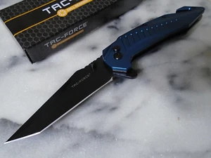 Tac-Force Ball Bearing Tanto Tactical Pocket Knife Rescue Button Lock TF-1017BL - Picture 1 of 10