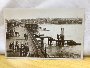 Ryde from The Pier, Isle of Wight, W.J. Nigh Handcoloured Photo Card Postcard.