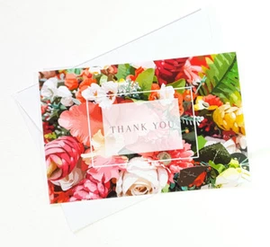 15 Thank You Cards Notes Flower Wedding Business Birthday Thankful ID THANK25 - Bild 1 von 2