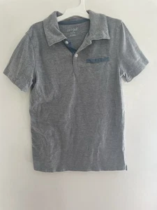 Cat & Jack Kids Boys Cotton Blend Pocket Short Sleeve Polo Shirt Heather Gray M - Picture 1 of 4
