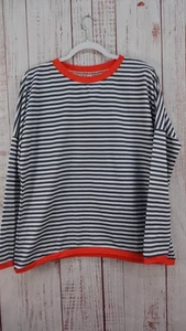 Exclusive T Shirt Womens Large Striped Long Sleeve Stretch nautical coastal - Picture 1 of 6