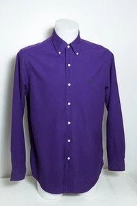 Ralph Lauren Mens Shirt Medium Size Long Sleeve Purple Button Down Collar - Picture 1 of 13