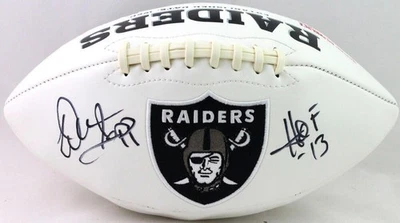 Warren Sapp Autographed Raiders Logo Football w/ HOF- Beckett Witness - Image 1 of 4