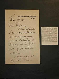 Autogramm Brief 1910 signiert von General Sir Herbert Plumer, WWI British Commander - Bild 1 von 4