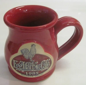 Deneen Pottery USA EGG HARBOR CAFE- Rockford Illinois Hand Thrown Red Mug 2012 - Picture 1 of 9