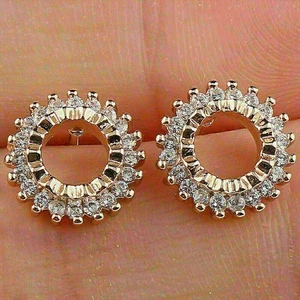 2Ct Round Cut Lab-Created Diamond Push Back Stud Earrings 14K Yellow Gold Plated - Picture 1 of 5