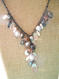 NY Rotguss & Klar/Mehrfarbig Perlen Halskette - Bild 1 von 5