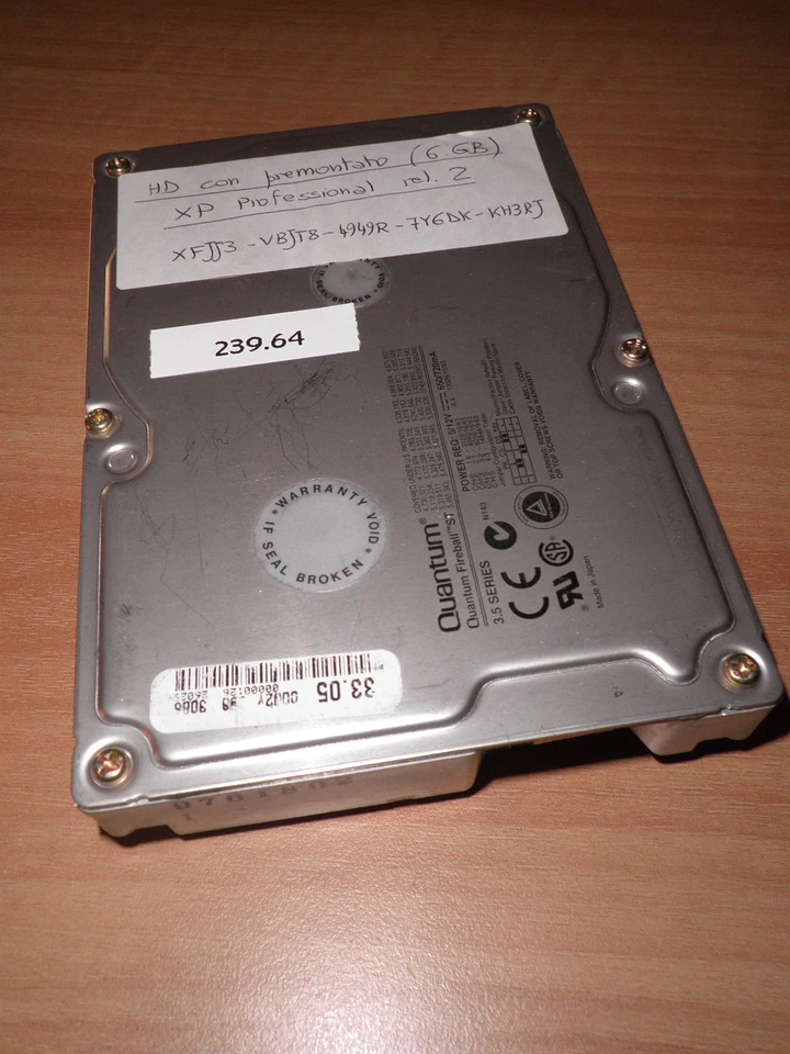 239.64 - QUANTUM - HARD DISK 6,4 Gb - UDMA - Immagine 1 di 1