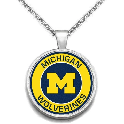 Michigan Wolverines Mens Womens 925 Sterling Chain Necklace A1 Cover