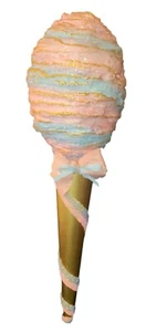 Jumbo 22" Huge Whimsical Candyland Pink Blue Gold Faux Cotton Candy Decor Prop - Picture 1 of 5