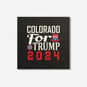 Colorado For Trump President Election 2024 4'' X 4'' Square Wooden Coaster - Picture 1 of 3