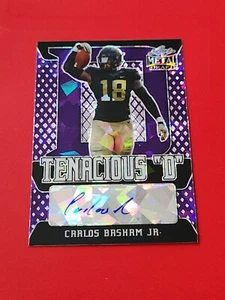 Carlos Basham Jr 2021 Leaf Metal Draft Purple Crystals Auto 10/20 Wke Forest - Bild 1 von 6