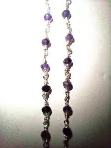 Amethyst beaded chain handmade 32" - Picture 1 of 2