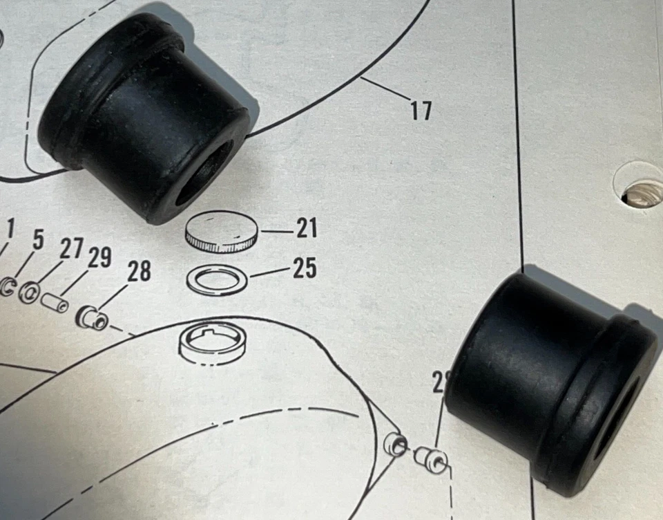 1961-66 AERMACCHI HARLEY Sprint 61138-61P OUTER gas tank RUBBER BUSHES 03986-NLA - Image 1 of 1