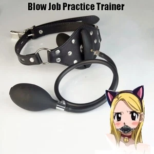Inflatable Big Dildo Open Mouth Gag Oral Fixation Leather BDSM Bdsm Bondage US - Picture 1 of 20