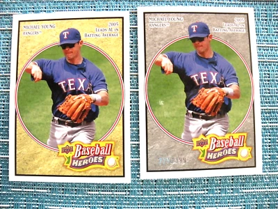 2008 UD Baseball Heroes Reg. & Parallel card /399 Michael Young Rangers #167 - Image 1 of 2