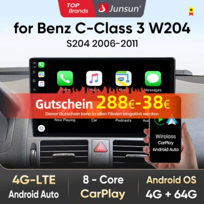 DAB+64GB Android 13 Autoradio CarPlay GPS Navi für Mercedes C Class W204 S204 4G - Bild 1 von 4