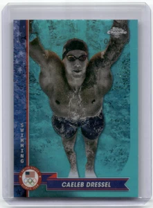 CAELEB DRESSEL 2024 Topps Chrome Olympics AQUA REFRACTOR 062/199 Swimming #97 - Picture 1 of 2