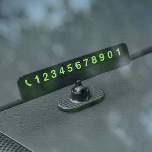 Luminous Temporary Parking Card Phone Number Plate Hidden Car Accessories Black