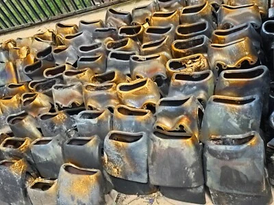 57 - 58 Cadillac Rear Bumper End PAIR Repro ENDS SOLID NO CHROME DAMAGED IN FIRE - Image 1 of 4