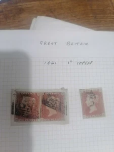 3 große britische Penny rot 1841 imperf Briefmarke Ref gebraucht neuwertig  - Bild 1 von 1
