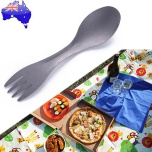 2 in 1 Portable Travel Tableware Multifunctional Titanium Spork Camping Utensils - Picture 1 of 8