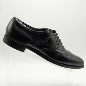 Bostonian Mens Wingtip Leather Oxford Lace Up Shoes Black 28661 Size 10 C/R USA - Picture 1 of 11