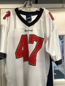 Tampa Bay Bucs John Lynch Adidas White Jersey Size Medium Screen Printed - Picture 1 of 7