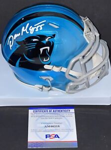 Dan Morgan Signed Autographed Carolina Panthers Flash Mini helmet PSA/DNA