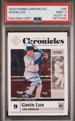 2020 Panini Chronicles Gavin Lux RC Buyback AUTO PSA 9  AUTO 10 !🔥🔥POP 1 🔥🔥 - Image 1 of 2