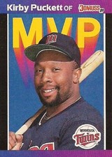 1989 Donruss Bonus MVP BC1 Kirby Puckett Period two Asterisk Minnesota Twins HOF