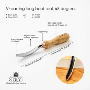 Gubia doblada separación en V 45° para cinceles de madera herramientas almacenamiento directo STRYI - Imagen 1 de 7