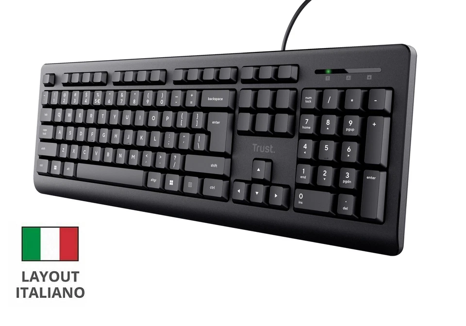 Tastiera integrale con tasti silenziosi e design resistente al liquido TRUST ITA - Immagine 1 di 4