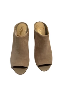 Zapatos Sam Edelman W-8.5 Wayne Cuero Gamuza Mules Puntera Abierta Con Tacones Beige - Imagen 1 de 13