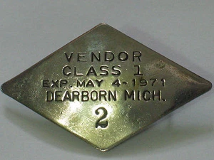 Dearborn Michigan Vendor Pin Anstecker 1971 Street Peddlar Vendor (#004) - Bild 1 von 3