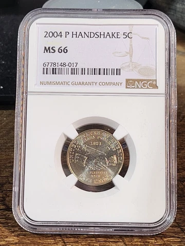 2004 P  Jefferson 5c, HANDSHAKE, NGC Certified MS 66, 017 Cover