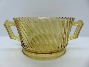 Vintage Federal Depression Glass 'Diana' Swirl Sugar/Condiment Bowl - Picture 1 of 6