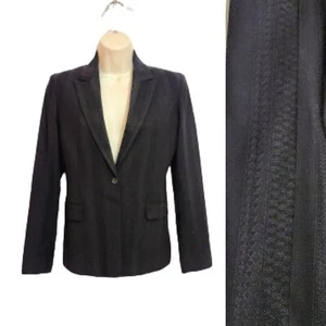 Elie Tahari | Giacca blazer business testurizzata con un pulsante sartoriale di design nero - Foto 1 di 11